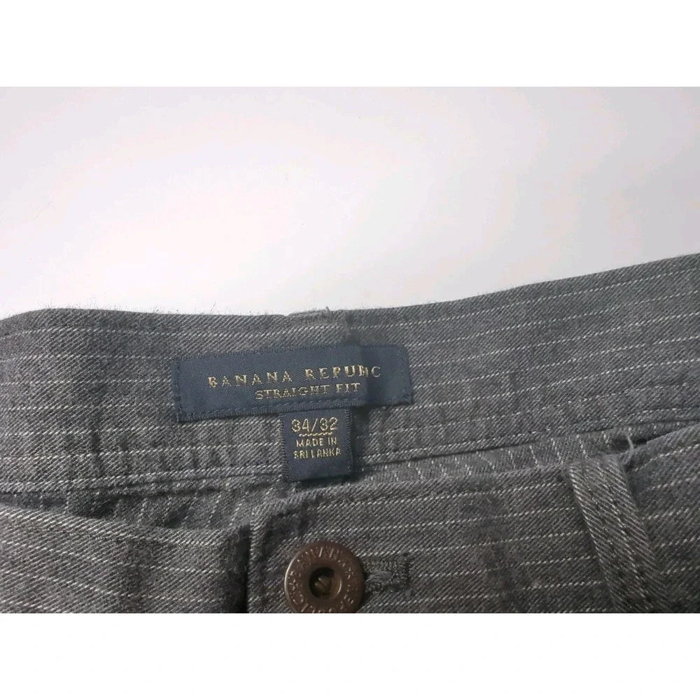 Banana Republic Mens Gray Straight Dress Pants 34x32 Dark Academia Y2K Cotton
